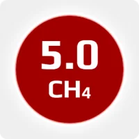 Метан (CH4) 5.0 (99,999 %) в баллоне 5л. 100бар, соединением W21,6x1/14'' LH (DIN 1)