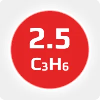 Пропилен (C3H6)  2.5 (99,5%) в баллоне 50л (20кг) соединение W21,8х1/14'' LH (DIN1) (с баллоном) (комплект)