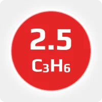 Пропилен (C3H6)  2.5 (99,5%) в баллоне 5л (2кг) соединение W21,8х1/14'' LH (DIN1) (с баллоном)
